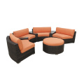 Outdoor PE Rattan Round Sofa Furniture Set